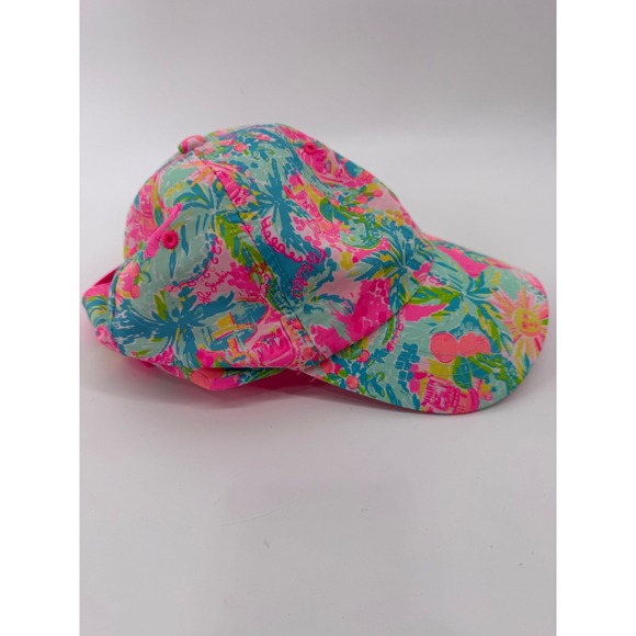 Lilly Pulitzer Womens Tropical Sun Floral Print Baseball Cap Hat Pink Multi - Picture 2 of 7